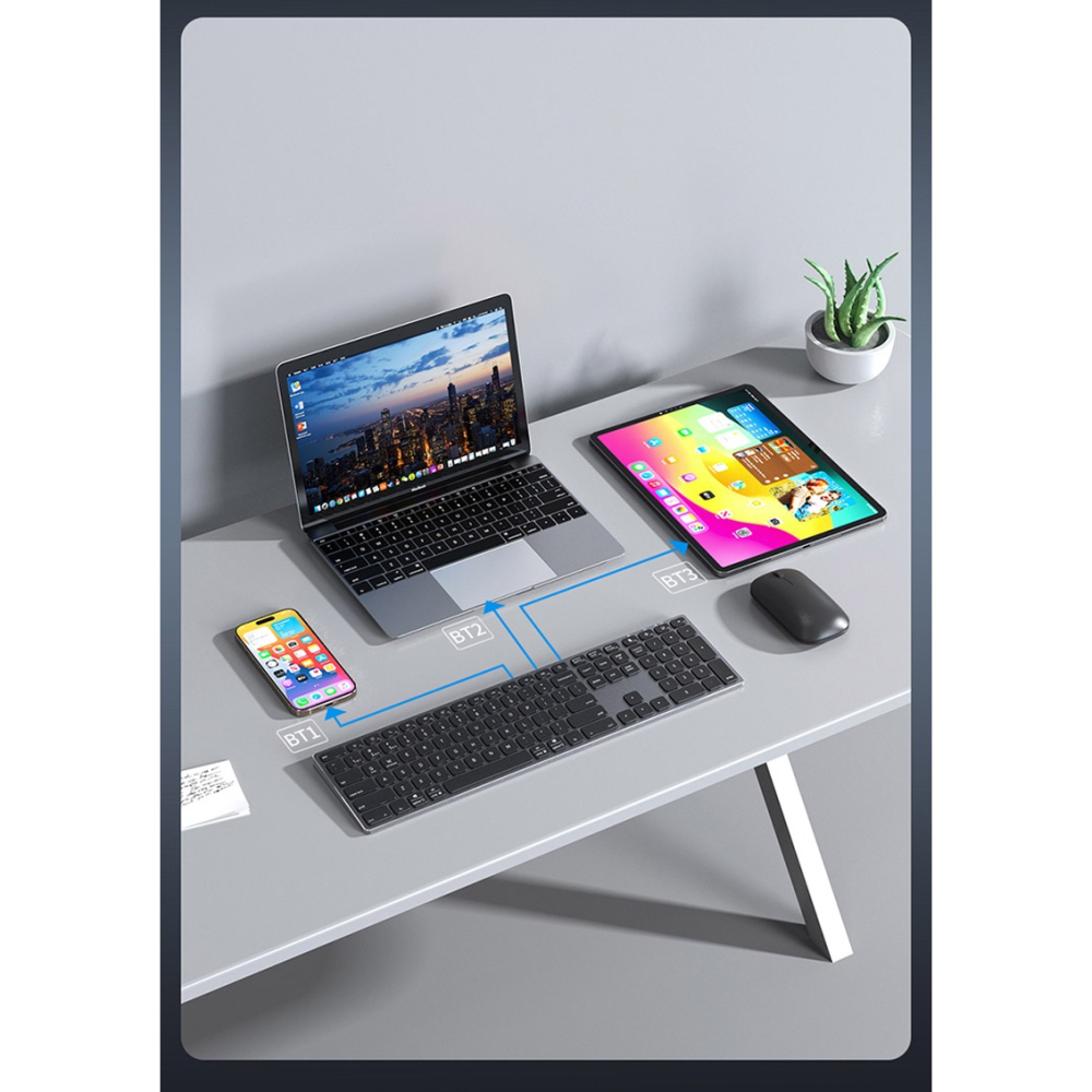 DUX DUCIS LK 鋁合金藍牙鍵盤 辦公鍵盤 藍芽鍵盤 windows/Mac OS 注音 倉頡-細節圖10