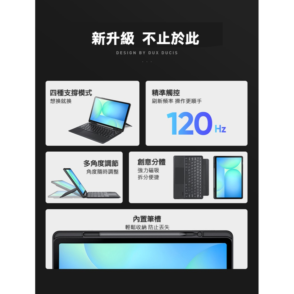 DUX DUCIS SAMSUNG 三星 Galaxy Tab S10 FE+ DK 鍵盤保護套(背光版) 平板保護套-細節圖3
