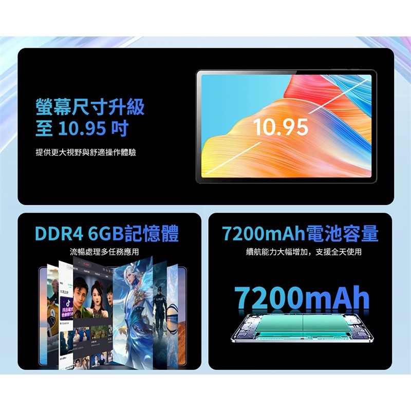 Dream Tablet Pro 夢想平板7代 次世代CPU PD快充 10.95 吋大螢幕 Android 13 預購-細節圖3