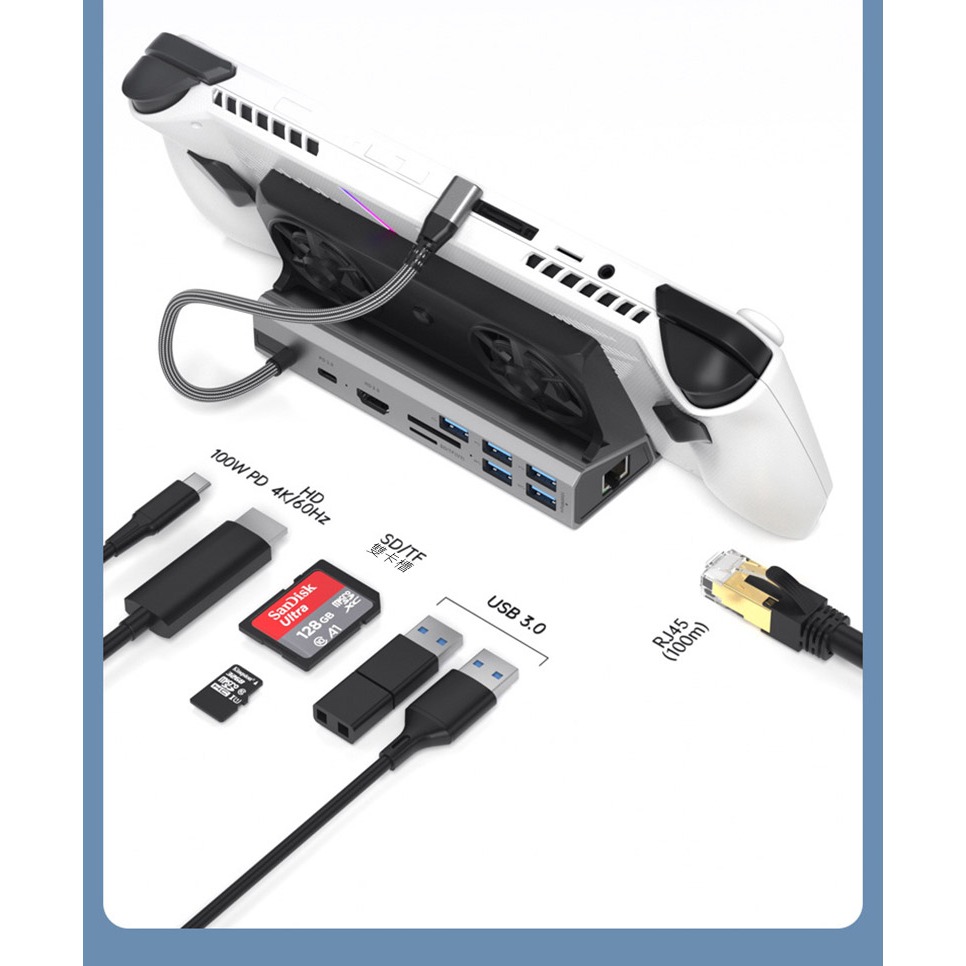 MiraScreen 手持遊戲機/掌機 10合1 擴充散熱底座 擴充底座 投放底座 ROG Ally Steam-細節圖6