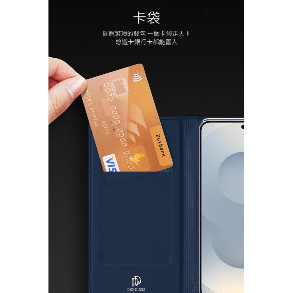 DUX DUCIS SAMSUNG 三星 Galaxy S25 Edge SKIN Pro 皮套 側翻皮套 插卡 可立-細節圖8