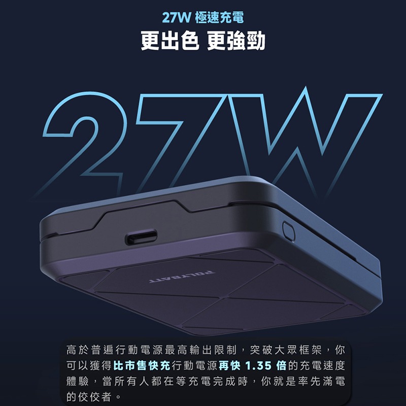 POLYBATT Qi2 27W 旗艦級行動電源(10000mAh) 支援 MagSage 磁吸行動電源 旅行行動電源-細節圖4