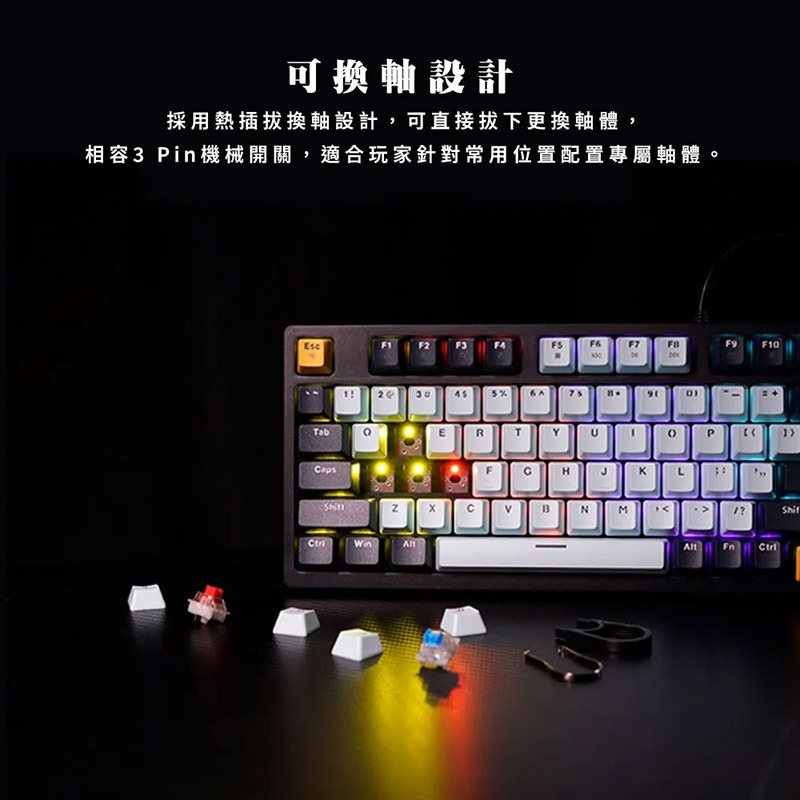 FANTECH MK890 ATOM96 95%可換軸體RGB機械式鍵盤 有線鍵盤 電競鍵盤 注音 倉頡-細節圖5