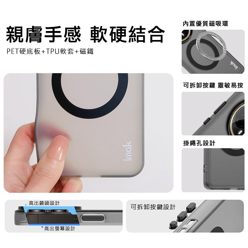 Imak 艾美克 OPPO Reno 14 5G 巧克力保護套(磁吸款) 保護殼 輕薄 透明套 TPU軟套 不易發黃-細節圖5