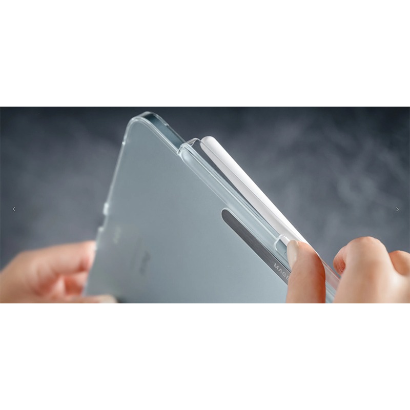 MAGEASY iPad Air 13 (M2/M3)/Pro 12.9 Facet 全方位支架透明背蓋保護套 (筆槽款-細節圖10