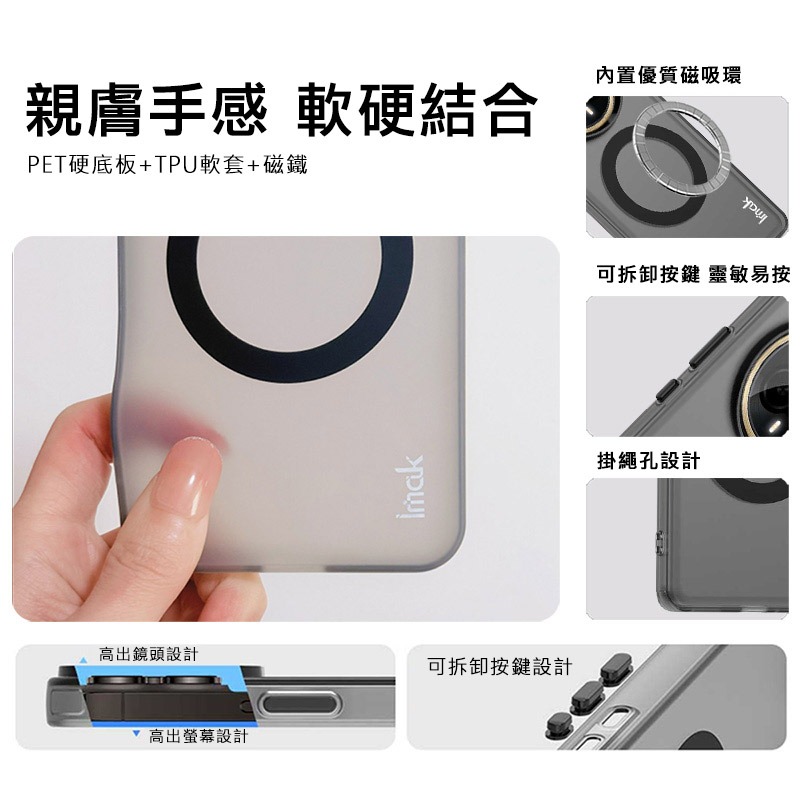 Imak 艾美克 vivo V50 Lite 5G 巧克力保護套(磁吸款) 保護殼 輕薄 透明套 TPU軟套 不易發黃-細節圖5