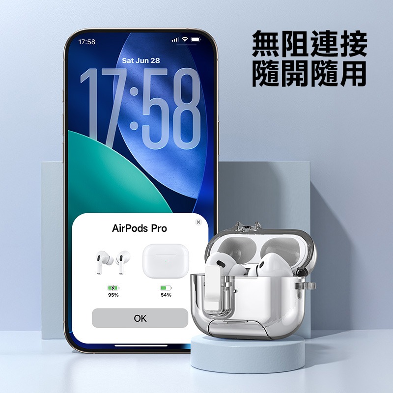 DUX DUCIS Apple 蘋果 AirPods Pro 2 冰晶支架保護套 保護殼 防摔殼 透明殼 透色殼-細節圖10
