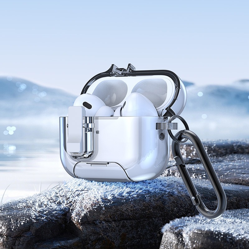 DUX DUCIS Apple 蘋果 AirPods Pro 2 冰晶支架保護套 保護殼 防摔殼 透明殼 透色殼-細節圖11