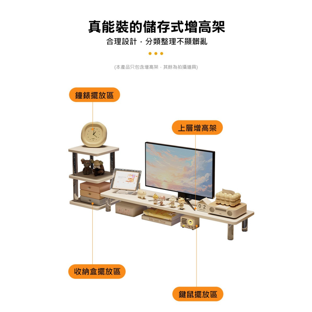 Cooyee 螢幕增高架(60*25cm) 增高櫃 螢幕架 書架 收納架-細節圖9