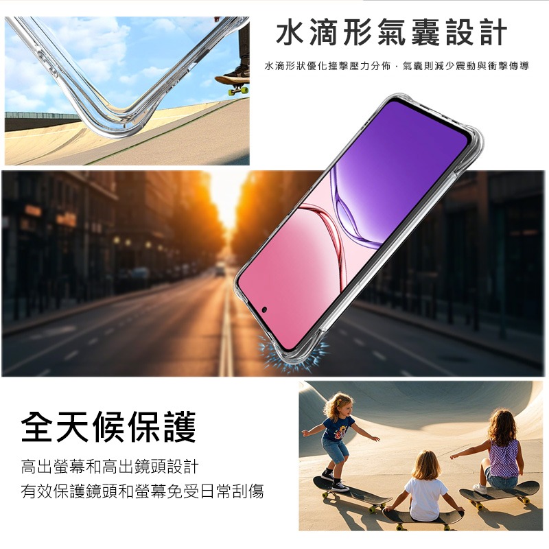 Imak 艾美克 OPPO A5 Pro 5G 全包防摔套(氣囊) 保護殼 防摔殼 氣囊套 透明套 TPU軟套 不易發黃-細節圖3