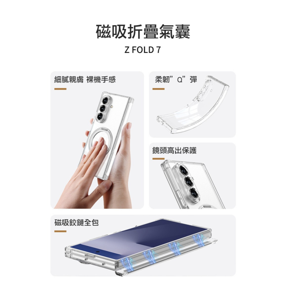QinD SAMSUNG 三星 Galaxy Z Fold 7 5G 旋轉磁吸支點殼(無前框) 手機殼 保護殼 保護套-細節圖11
