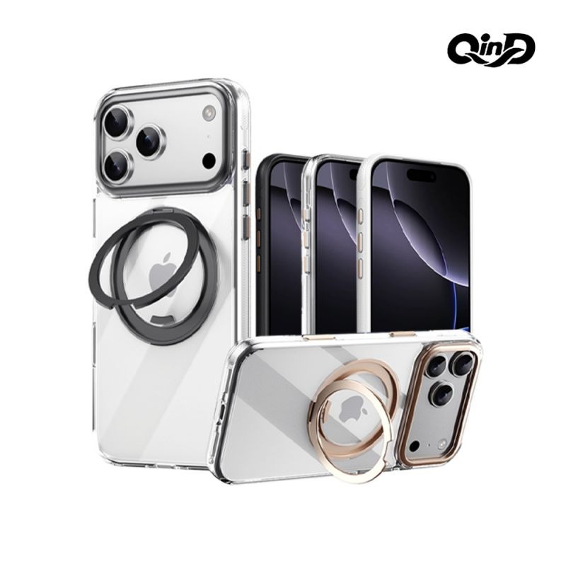 QinD Apple 蘋果 iPhone 17 Pro / 17 Pro Max 旋轉磁吸支點殼(含相機鍵) 相機鍵全包-細節圖2