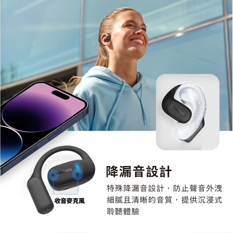 PHILIPS 雙AI降噪麥克風長續航運動藍牙耳機 藍芽耳機-細節圖8