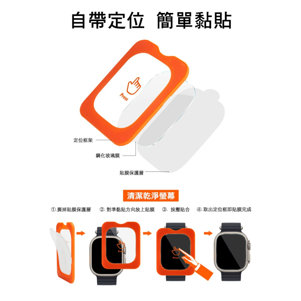 Imak Apple Watch Ultra 3/ Ultra 2/ Ultra (49mm) 玻璃手錶膜(自帶定位版)-細節圖4
