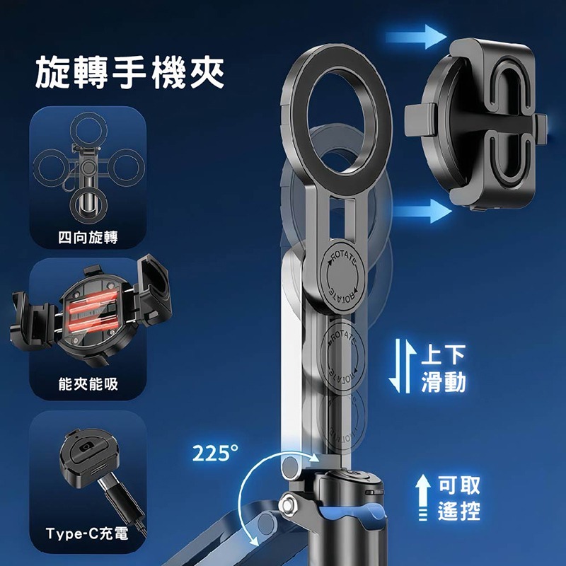 CITY BOSS P15 mini 迷你口袋型磁吸式+藍芽輔拍捍(輔拍器) 偽單眼自拍桿 自動彈開腳架 輕便迷你自拍桿-細節圖5