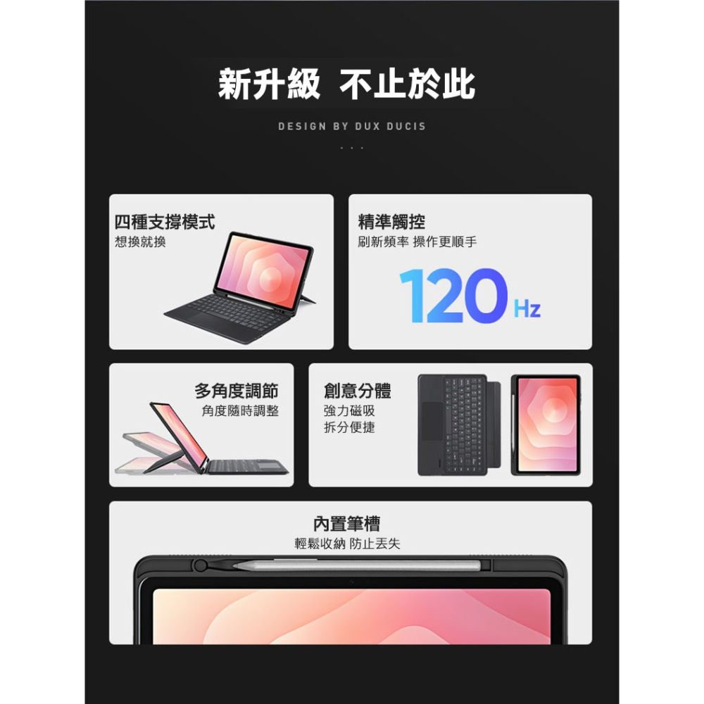 DUX DUCIS SAMSUNG 三星 Galaxy Tab S11 DK 鍵盤保護套(背光版) 平板保護套 實體鍵盤-細節圖3