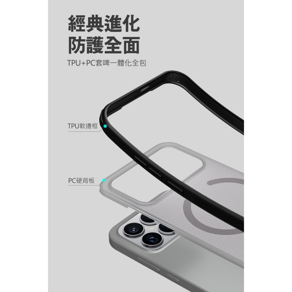 NILLKIN POCO F8 Ultra 5G 磨砂護盾 Pro 磁吸保護殼(透黑) 保護套 手機殼 磁吸殼 雙料殼-細節圖5