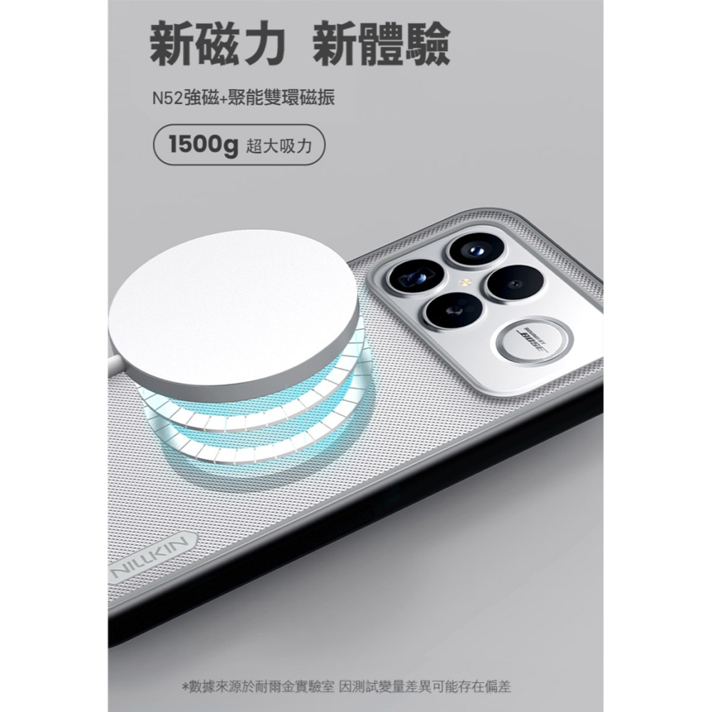 NILLKIN POCO F8 Ultra 5G 磨砂護盾 Pro 磁吸保護殼(透黑) 保護套 手機殼 磁吸殼 雙料殼-細節圖8