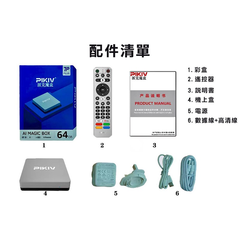PIKIV 派克魔盒 7P plus 電視盒子 全球通用 國際通用 網絡機頂盒 智能語音 語音助手遙控 機頂盒-細節圖9