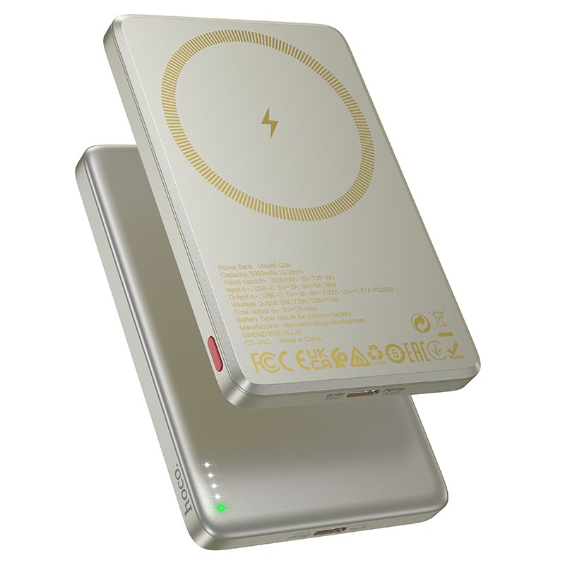 hoco Q26 邁悅 PD20W 磁吸快充行動電源(5000mAh) 支援 MagSafe 支援PD3.0/2.0-細節圖4
