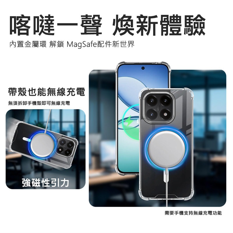 Imak 艾美克 Xiaomi 小米 15T 太空殼(磁吸款) 雙料殼 透明殼 保護殼 保護套 軟邊 硬背板 不發黃-細節圖6