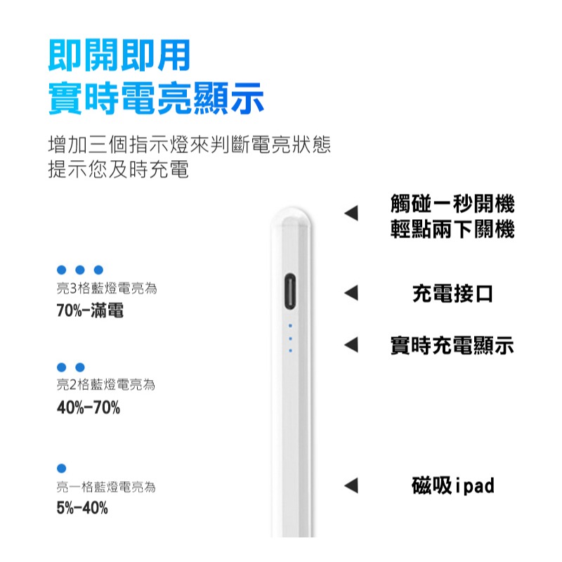 Stylus Pen D2 iPad 專用觸控筆(防誤觸+傾斜壓感) 磁吸觸控筆 主動式電容筆 手寫筆-細節圖4