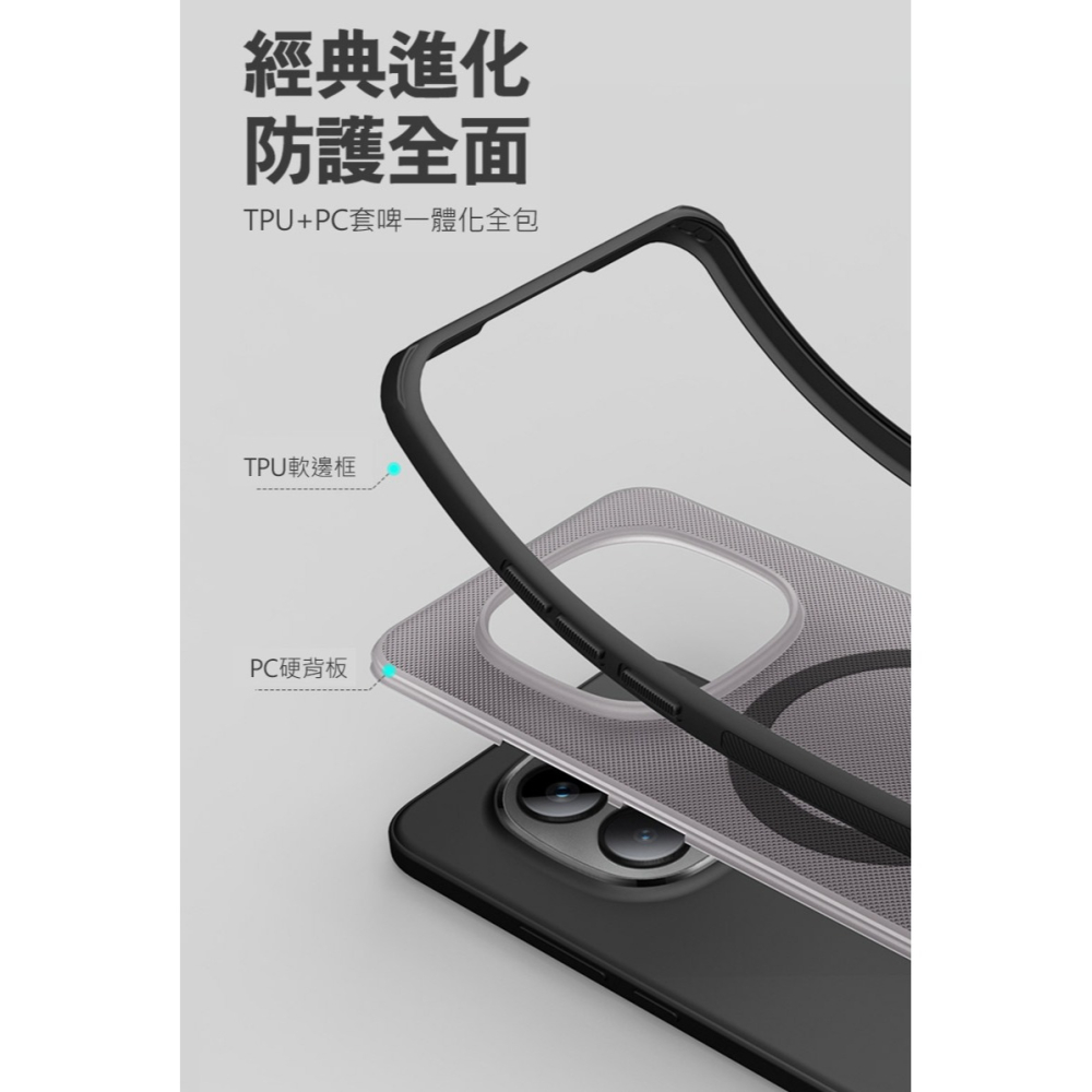 NILLKIN Redmi 紅米 Note 15 Pro+ 5G 磨砂護盾 Pro 磁吸保護殼(透黑) 保護套 手機殼-細節圖5