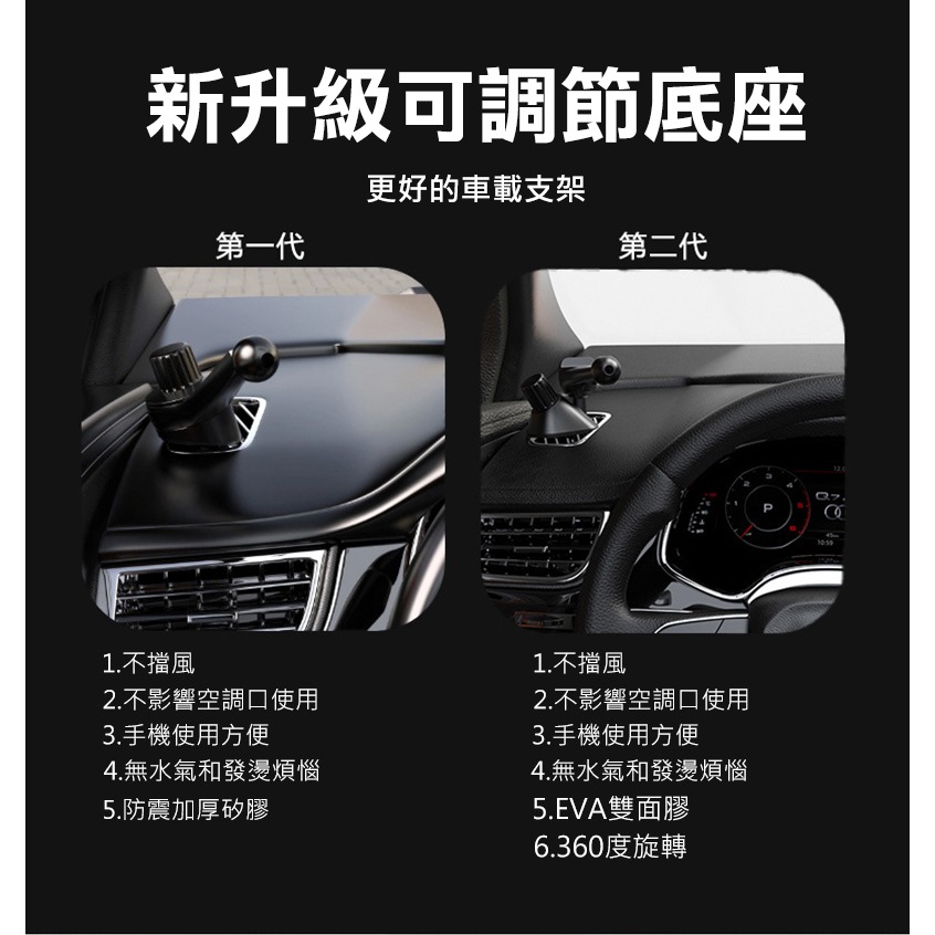 QinD 車用除霧風口勾式迫擊炮支架-通用球頭(17mm)-細節圖6