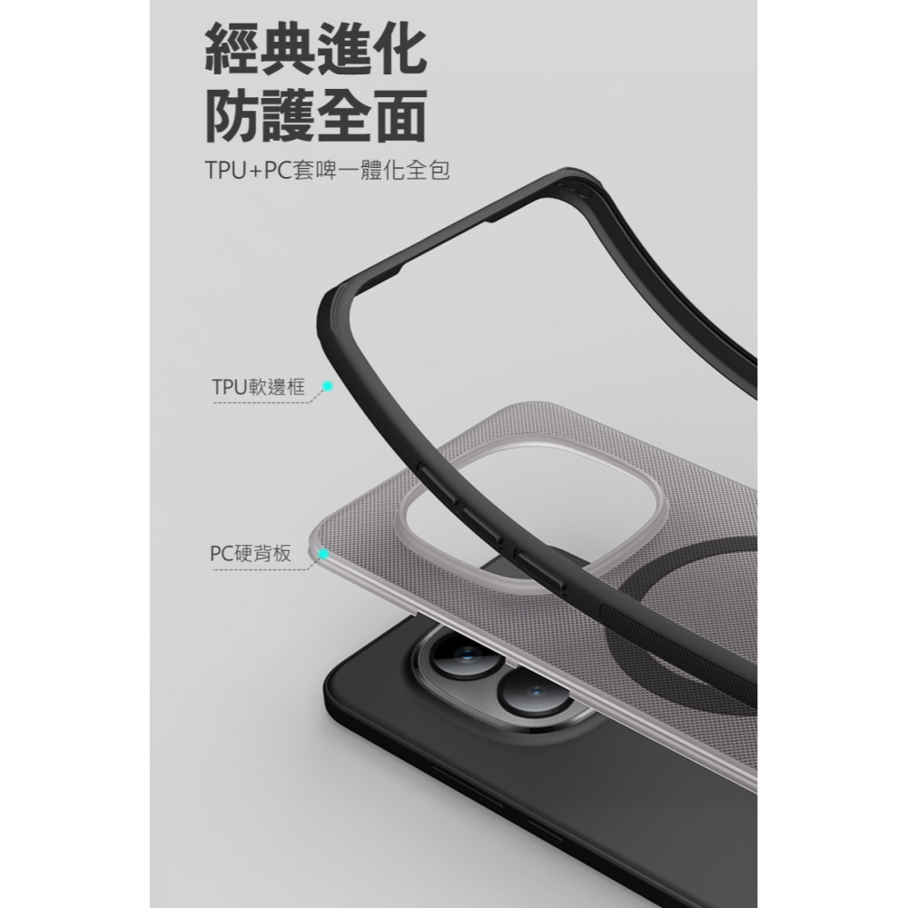 NILLKIN Redmi 紅米 Note 15 Pro 5G 磨砂護盾 Pro 磁吸保護殼(透黑) 保護套 手機殼-細節圖5