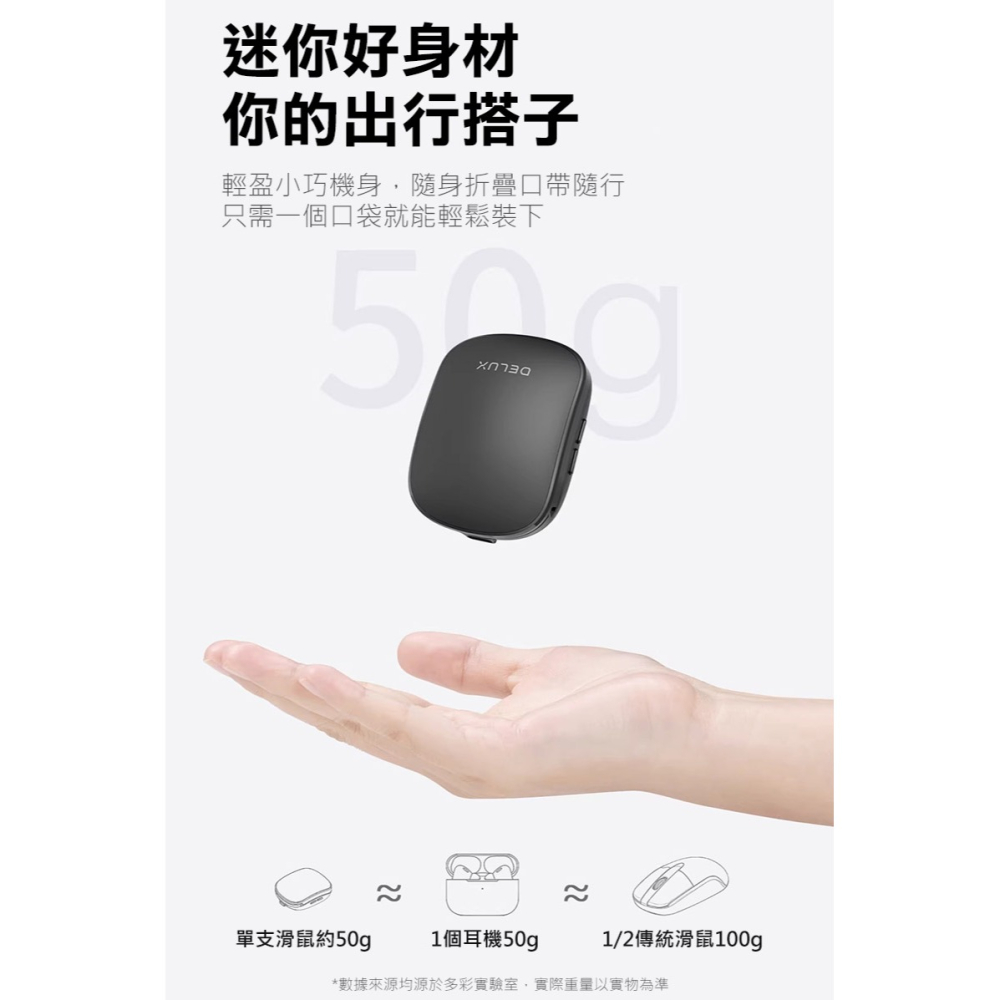 DeLUX MF20 Pro 光學滑鼠 口袋輕巧摺疊滑鼠 辦公滑鼠 迷你滑鼠 攜帶式滑鼠-細節圖4