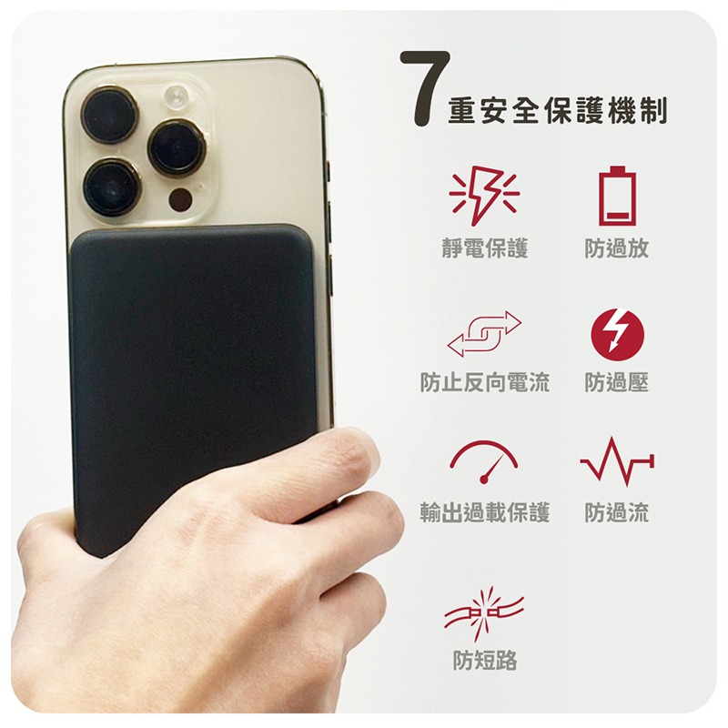 TORRII Slim 智能磁吸行動電源(S1)(5000mAh) 支援 MagSafe 15W 無線快充-細節圖6