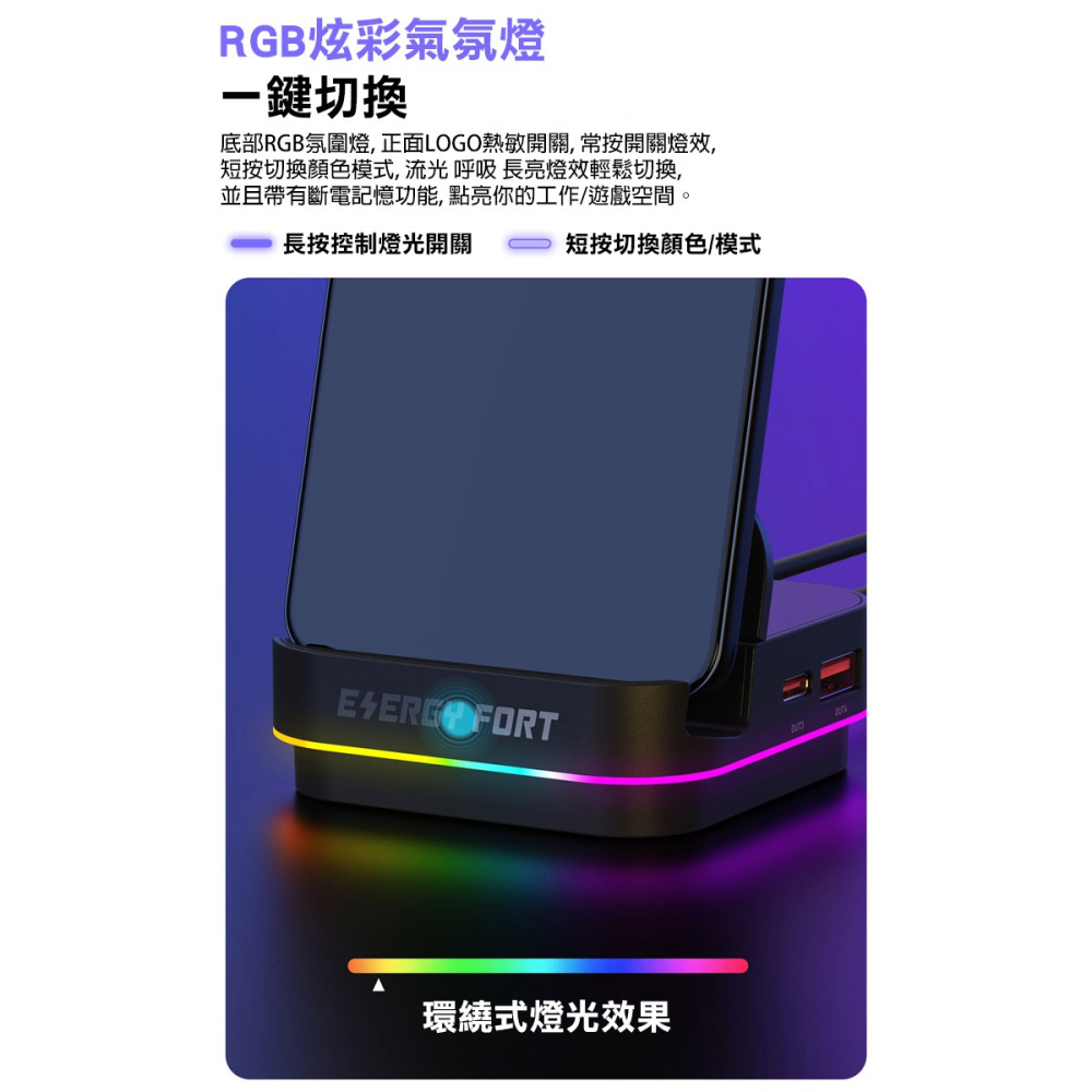 ENERGY FORT 磁吸充電底座(Type-C磁吸頭x2)+雙快充線-細節圖8