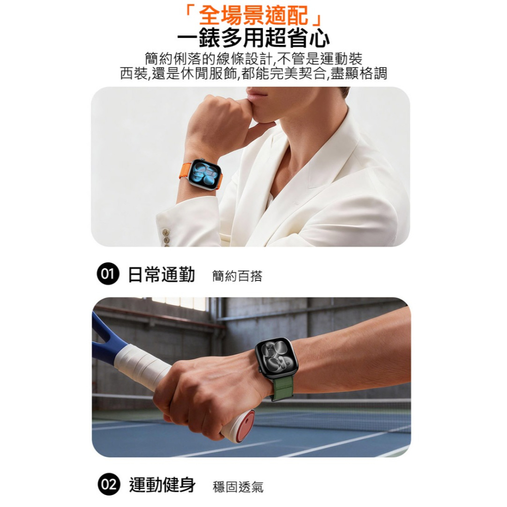 DUX DUCIS Apple Watch (38/40/41/42(十代)mm) YM 尼龍編織磁吸錶帶 手錶帶 表帶-細節圖11