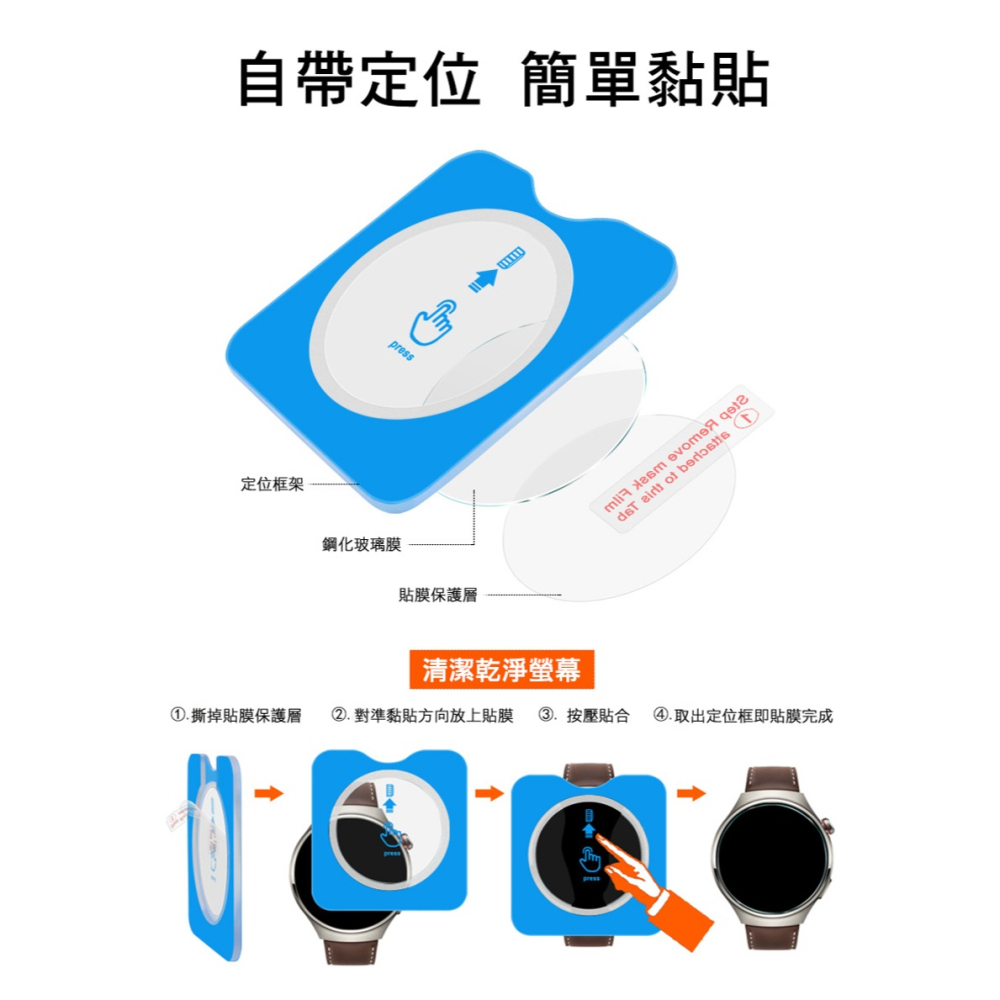 Imak 艾美克 GARMIN Forerunner 170 玻璃手錶膜(自帶定位版) 保護貼 玻璃貼 手表保護貼-細節圖4