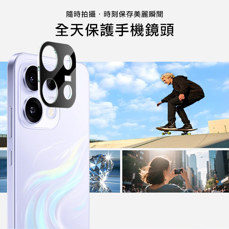 Imak 艾美克 OPPO Reno 16F 5G 鏡頭玻璃貼(一體式)(曜黑版) 奈米吸附 鏡頭貼 鏡頭保護貼 鏡頭膜-細節圖4