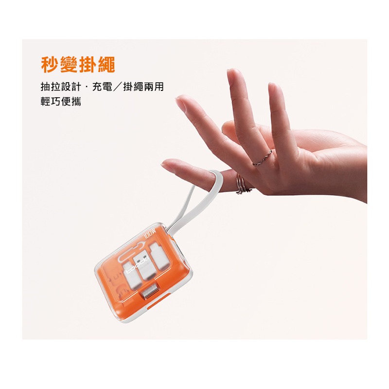 toocki 伸縮傳輸充電線(100W)+多功能轉接收納盒 轉接頭-細節圖9