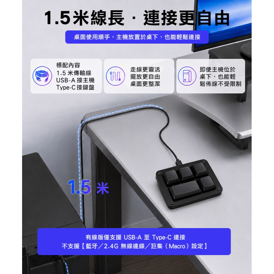 SIKAI SK-KB5 五鍵自定義有線鍵盤 可自定義 複製 貼上 快速輸入 快捷鍵 懶人輸入 懶豬豬專用-細節圖5