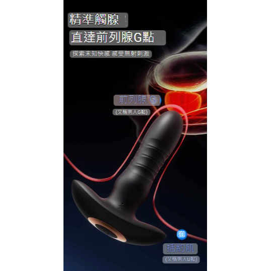 (現貨)ROSELEX勞樂斯T型伸縮前列腺震動按摩器用自慰器後庭肛塞情趣用品-細節圖5