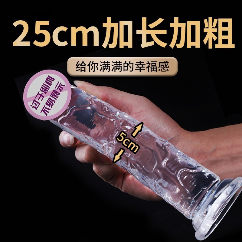(現貨)透明果凍水晶中大號無蛋蛋模擬陽具穿戴成人女用假陰莖自慰情趣用品-細節圖4