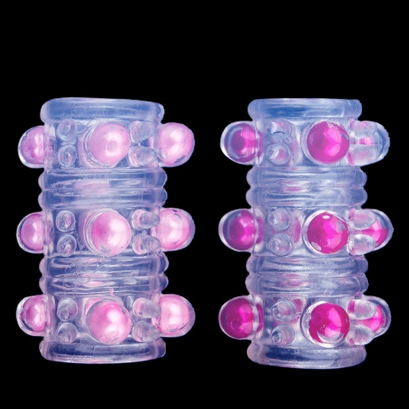 (現貨)十二龍珠水晶環男用情趣用品鎖精環狼牙套成人情趣用品(隨機色出貨)-細節圖2