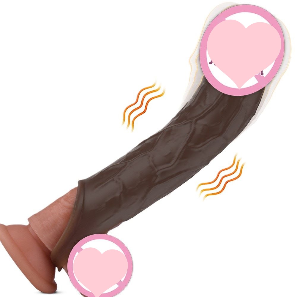 (現貨)夫妻共同陰莖套穿戴陽具震動10頻直彎成人玩具情趣用品-規格圖2