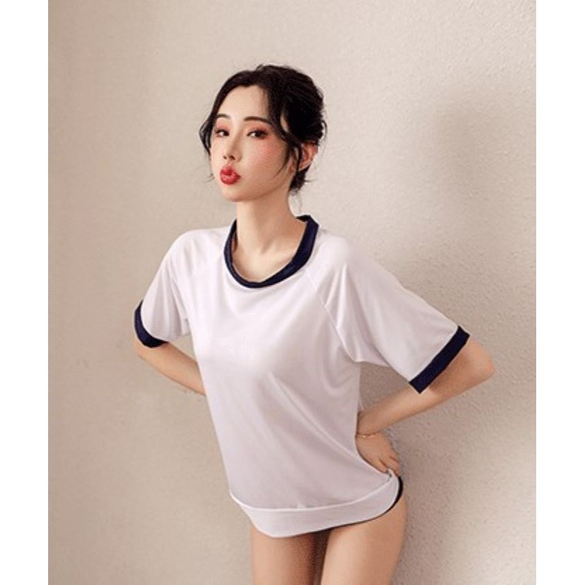 (現貨)日系清純高校生運動服JK角色扮演學生誘惑黑白兩色+同款襪-細節圖2