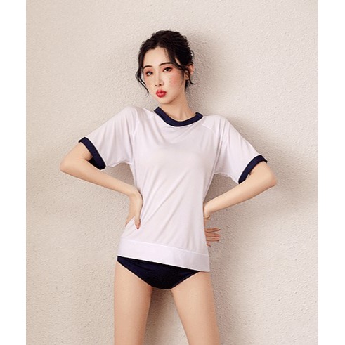 (現貨)日系清純高校生運動服JK角色扮演學生誘惑黑白兩色+同款襪-細節圖3