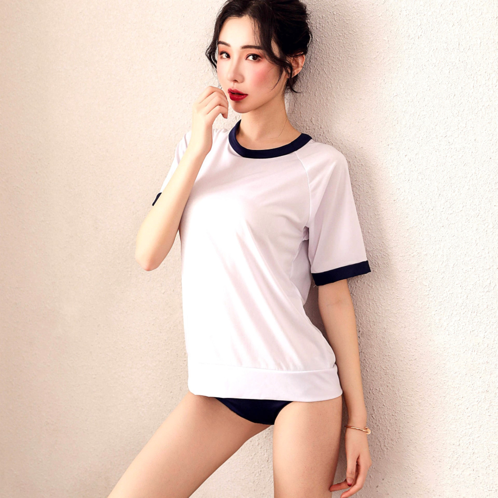 (現貨)日系清純高校生運動服JK角色扮演學生誘惑黑白兩色+同款襪-細節圖7