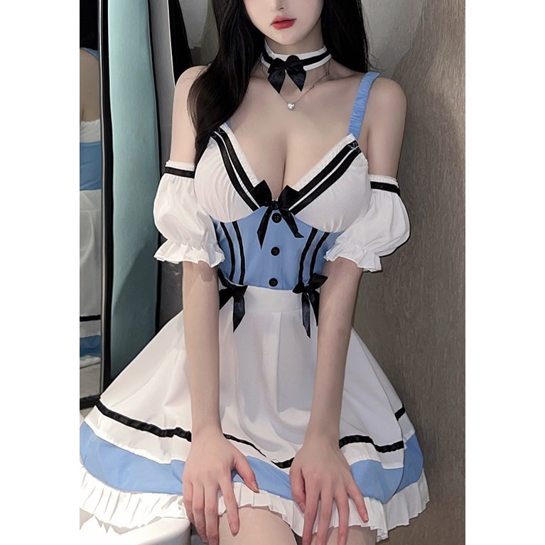 (現貨)女傭裝睡衣免脫女僕激情挑逗可愛純欲制服套裝+同款襪-細節圖8