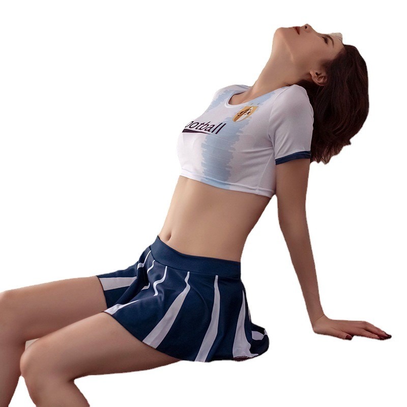 (現貨)運動足球寶貝啦啦隊服角色扮演酒促服COS學生表演服(不含絲襪)-細節圖6