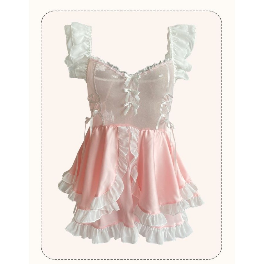 (現貨)可爱粉嫩純玉蘿莉情趣女僕服角色扮演套裝(不含頭飾.絲襪跟道具)-細節圖6