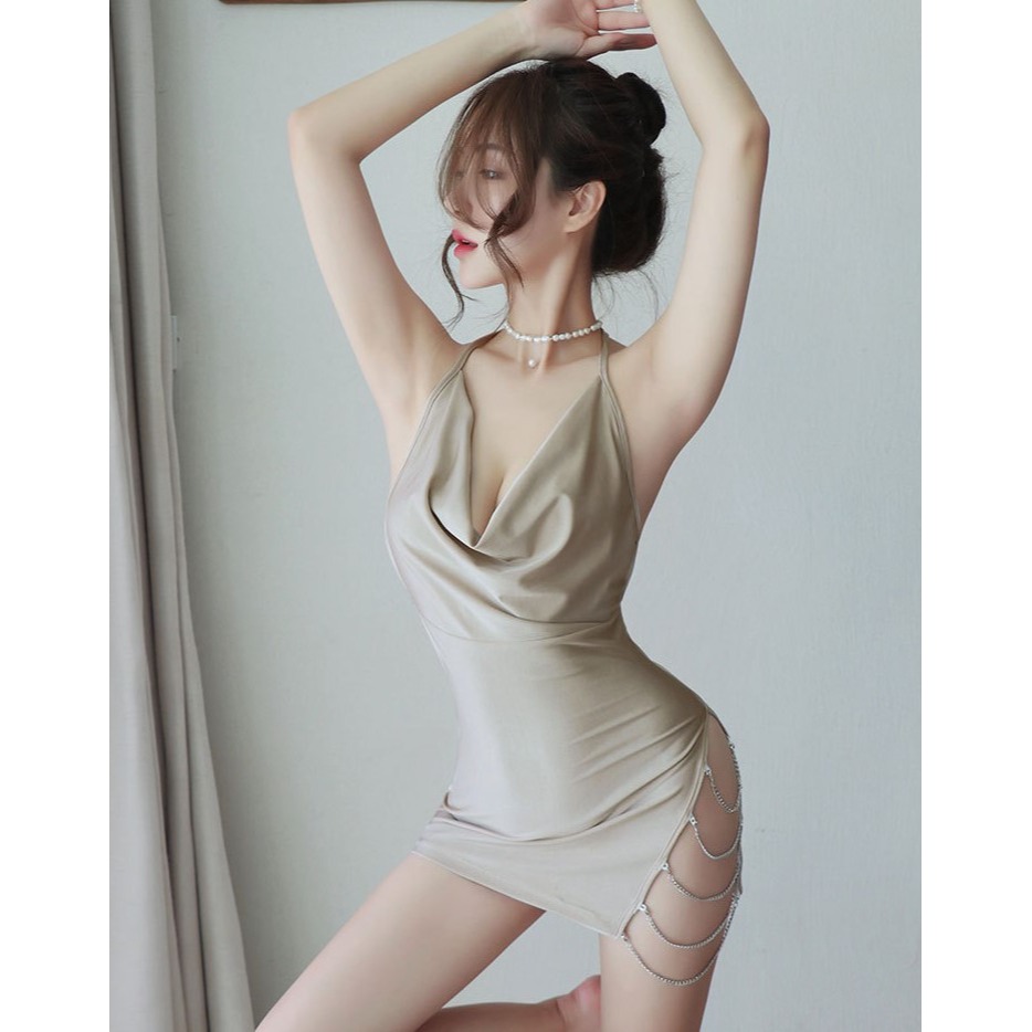 (現貨)性感鍊條側邊火辣露背夜店風格派對女神洋裝(共2色)-規格圖11