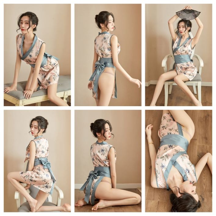 (現貨)性感側邊開岔和服套装角色扮演誘惑日式和服套裝(共2色)-細節圖5