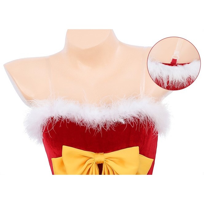 (現貨)蝴蝶結聖誕裝絨毛角色扮演+同款斗篷披肩(不含絲襪)-細節圖8